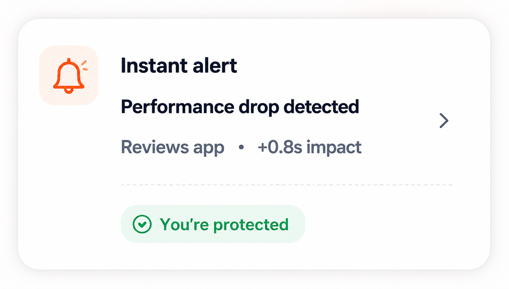 Instant alert preview card